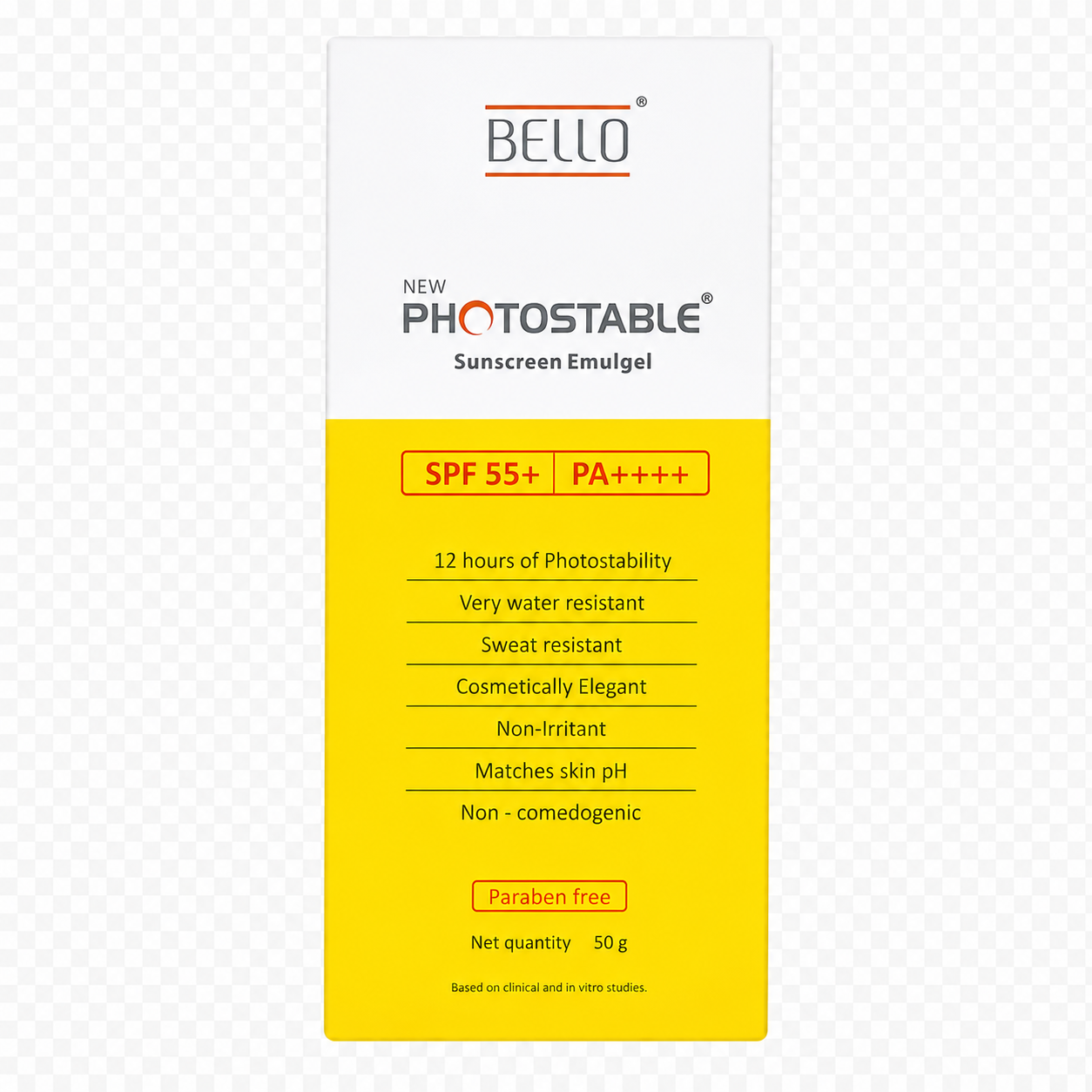 Bello New Photostable Sunscreen Emulgel SPF 55+/PA++++
